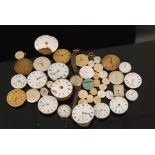 A parcel lot of assorted pocket watch and wrist watch movements to include verge, lever,