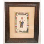 A WWI watercolour titled Comrades in Arms 'Vive I'Entente Cordiale' by B Andrews,