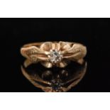 A mid 20th Century 9ct gentleman's diamond solitaire ring claw set brilliant cut stone weight