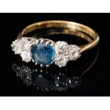 An 18ct sapphire and diamond dress ring,