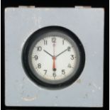 A post war Russian CCCP submarine clock in fitted glazed case, 14cm dial.