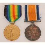 A First World War British War and Victory medal pair awarded to G.N.R. 99294 A T Cole, R. A.