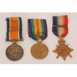 A First World War medal trio to include 1914 Star to 8824 Pte W. Tombs South Staffordshire Regiment.