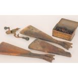 A collection of 19th Century musket stocks together with assorted fittings and metal parts (qty)