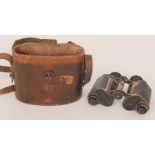 A pair of late 19th Century Boer War Zeiss binoculars marked stereo jumelle No 4435 inscribed Lieut