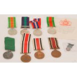 Nine assorted medals to include three Faithful Service in the Special Constabulary,