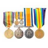 Two First World War medal pairs (British War & Victory) to 392 Gnr N Thomson A 1 Battery (worn) and