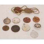 A small parcel lot of assorted First World War dog tags and medallions to include football, boxing,