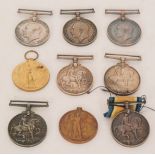 Seven British 1914-1920 War Medals form Manchester, Worcester, Shropshire Light,