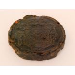 A 17th Century Prussian or earlier wax document seal embossed with two figures holding standards