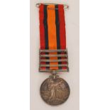 A Queens South Africa medal with 1901, 1902, Transvaal and Orange Free State bars to 5730 Pte A.