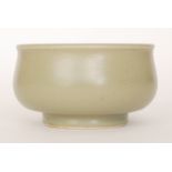 A 1930s Bullers footed bowl designed by Agnette Hoy and decorated in a celadon glaze,