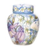 A Moorcroft Pottery ginger jar and cover decorated in the Loves Labour's Lost pattern from the