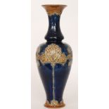 A large late 19th to early 20th Century Royal Doulton vase decorated in the Art Nouveau style with