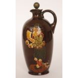 A Royal Doulton Kingsware Dewars Whisky decanter decorated with a towns crier man ringing his bell