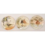 Three Royal Doulton series ware plates comprising The Gallant Fishers ' of recreation there is none