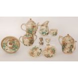 A collection of assorted late 19th Century Japanese Satsuma teawares to include plates, saucers,