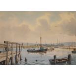 STUART BECK (1903-2000) - 'Highwater, Keyhaven', watercolour, signed, dated 1974,