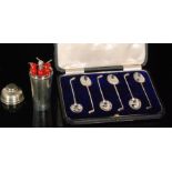 A cased set of silver plated novelty golfing teaspoons, each handle modelled as a golf club,