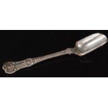 A Victorian hallmarked silver kings pattern stilton scoop , engraved initials to terminal,