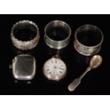 Three early 20th Century hallmarked silver circular napkin rings,