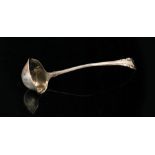 An early 20th Century Danish silver Georg Jensen rose pattern sauce ladle, length 12cm,