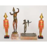 An art Deco style replica figure of a dancing perriot,