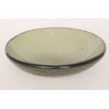 A large later 20th Century glass bowl, possibly Italian of shallow circular form,