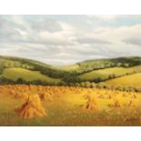 PETER HALE (CONTEMPORARY) - 'Chiltern Harvest', oil on board, signed, framed,