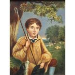 ENGLISH SCHOOL (MID 19TH CENTURY) - The young shepherd, oil on canvas, framed,