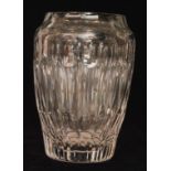 A post war Whitefriars clear cut crystal glass vase design by William Wilson and Bernard Fitch of