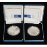 Two Royal mint cased silver proof coins,