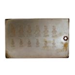 A later 20th Century zinc over copper printing plate engraved with twelve Royal Doulton Claridge's