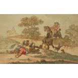 AFTER JAMES GILLRAY - 'Hounds Finding', hand coloured reprint, framed,