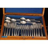 A part canteen of Old English pattern cutlery to include eighteen dinner and dessert forks,