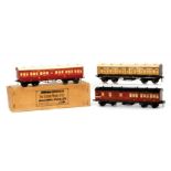 Nineteen Exley and Leeds O gauge passenger coaches painted in various livery's,