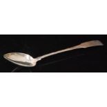 An Irish silver Old English pattern basting spoon of plain form, length 33cm, Dublin 1737,