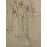 JEAN HARPER (CONTEMPORARY) - 'Mirrors', pencil and wash drawing, signed and inscribed, framed,