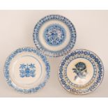 Three late 19th to early 20th Century continental tin glazed chargers,