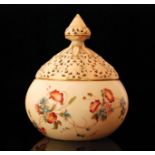 A Grainger, Worcester Royal China Works vase and reticulated cover,