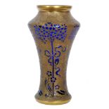 Leon Ledru - Val St Lambert - An early 20th Century blue glass vase of slender baluster form with a