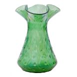 Loetz - A large early 20th Century glass vase of tapered cylindrical form with a wide triform wave