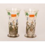 Orivit - A pair of late 19th Century shot glasses of flare cylindrical form,