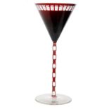 Otto Prutscher - Meyr's Neffe - A stemmed wine glass circa 1906 with a circular spread foot below a