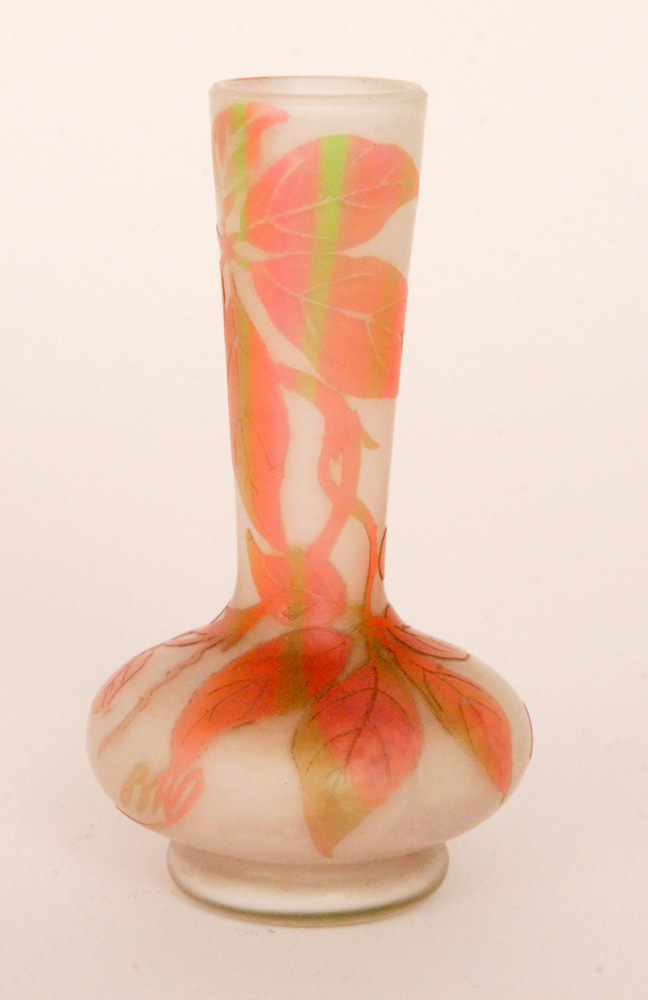 Beckman & Weis - An early 20th Century cameo glass vase of compressed ovoid form with a flared
