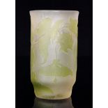 Galle - An early 20th Century cameo glass vase of footed cylindrical form,