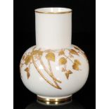 Royal Worcester - A late 19th Century Japonisme vase of globe and shaft form decorated with bamboo