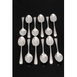 A set of twelve hallmarked silver Old English pattern teaspoons of plain form, London 1973,