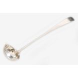 A Scottish provincial silver Old English pattern toddy ladle with engraved initial W to terminal,