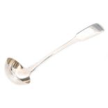 A Scottish provincial silver fiddle pattern toddy ladle with engraved initials JAS to terminal,